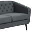 Causeuse à accoudoirs touffetés Mid-Century moderne, gris