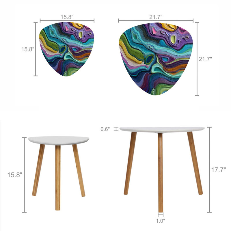 Ensemble de 2 tables basses gigognes Triangle, Ink