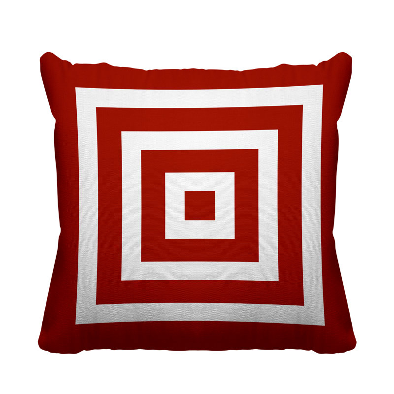 Coussin décoratif intérieur / extérieur Luella, L 15 po x H 15 po, Rouge