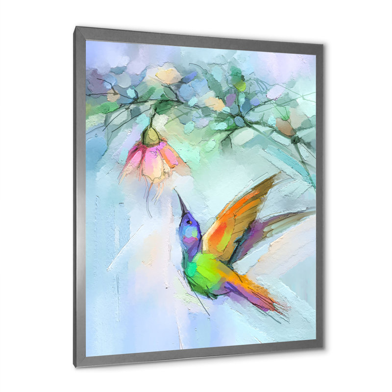 Papillon abstrait - Peinture, H 36 po x l 24 po x P 1 po, Cadre photo argenté