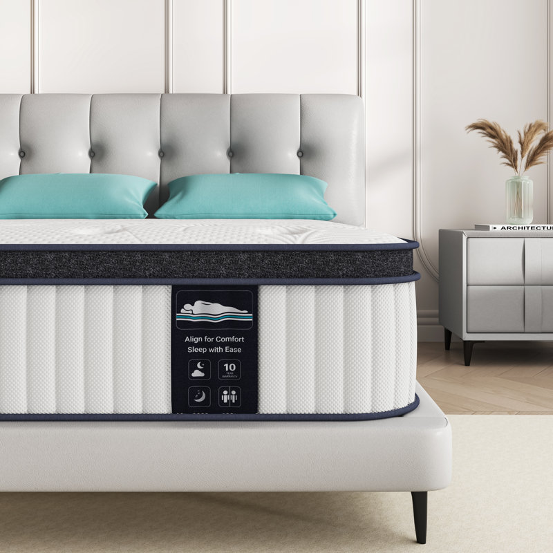 Medium Hybrid Mattress Heavier Coils for Durable Support - Pocket Innersprings for Motion Isolation - Pressure Relieving, 12"