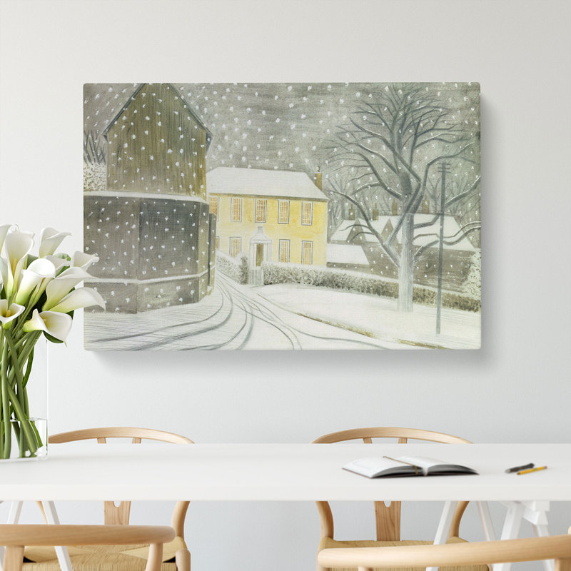 Halstead Road In Snow by Eric Ravilious - Wrapped Canvas, 50cm H x 76cm W x 3cm D