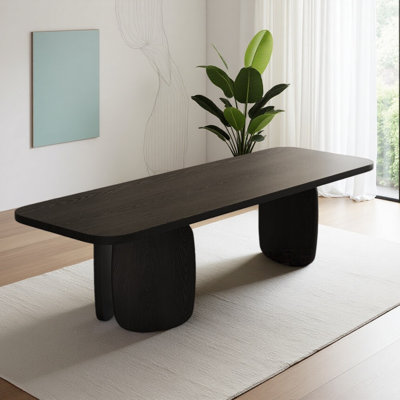 French Retro Black Rectangular Dining Table