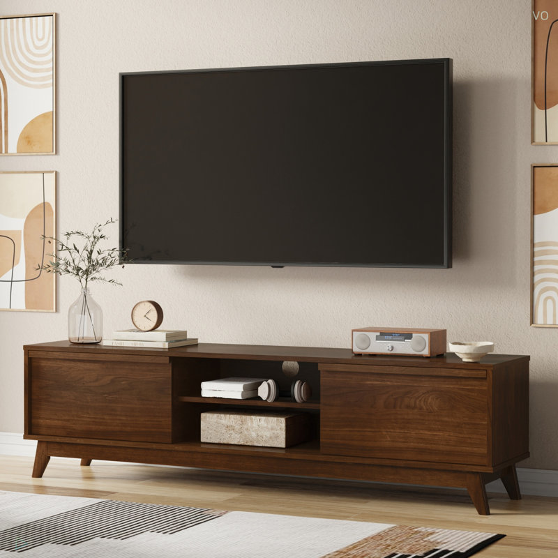 Lennon 72 Inch Low TV Stand, Walnut