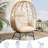 Outdoor Egg Chair with Cushions, Modern Wicker Oversized Lounge Chair for Patio, Balcony, Porch, and Indoor Spaces