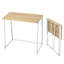 Bureau pliable, table pliable de 31,5 po pour petits espaces avec crochets de rangement, table d'ordinateur peu encombrante, poste d'écriture pour bureau à domicile, assemblage facile