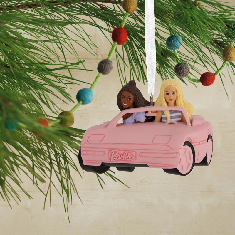 Ornement de Noël Barbie en voiture