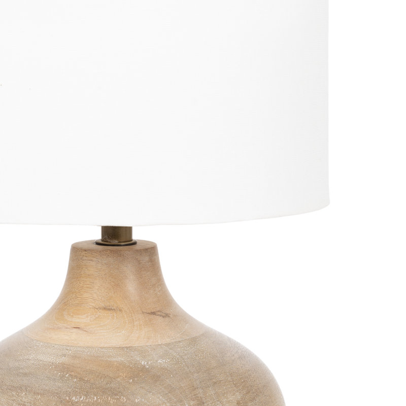 Bahira Modern Sculpted Bedside Table Lamp, Tan