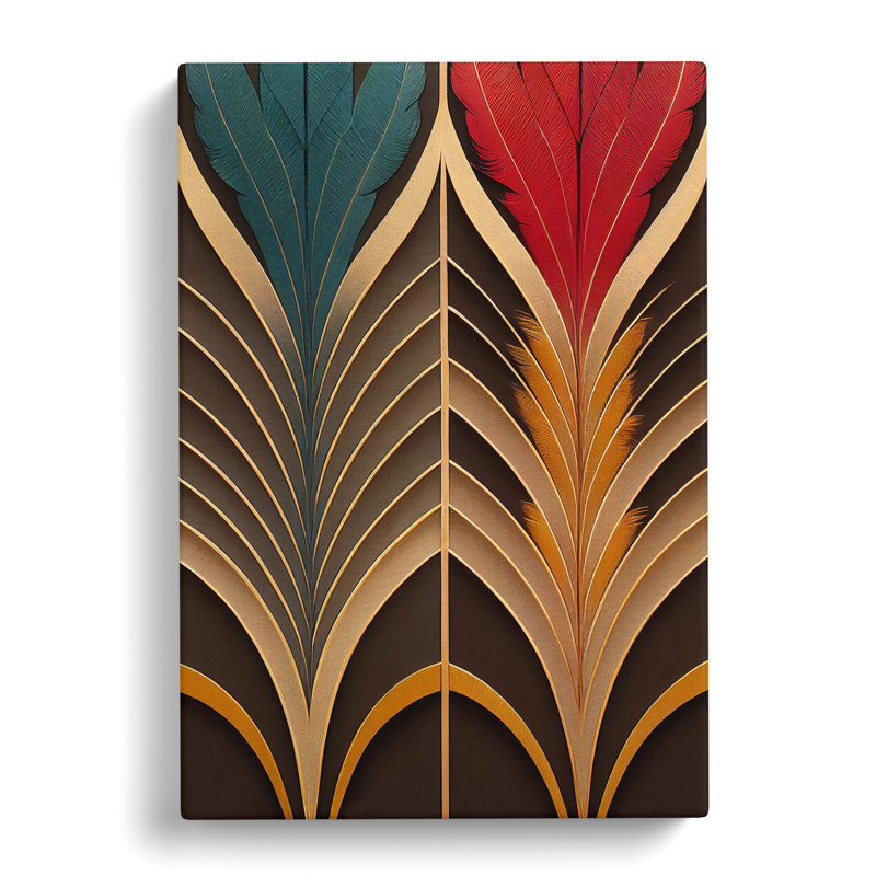 XV1022-4954X Victorious Feather - Print, Wrapped Canvas, 50cm H x 35cm W, No Matte