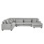 Canapé modulaire surdimensionné de 129 po en forme de U de 129 po Canapé moderne recouvert de velours côtelé doux avec une chaise longue pour le salon, gris