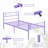 Twin Heavy Duty Metal Bed Frame with Headboard & Footboard, Steel Slats Support, Noise-Free with Underbed Storage, Easy Assembly, 800 lbs Capacity, No Box Spring Needed - Purple-2013753192