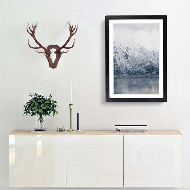 Splash in Abstract - Framed Print, 87cm H x 62cm W x 2cm D, Black Framed