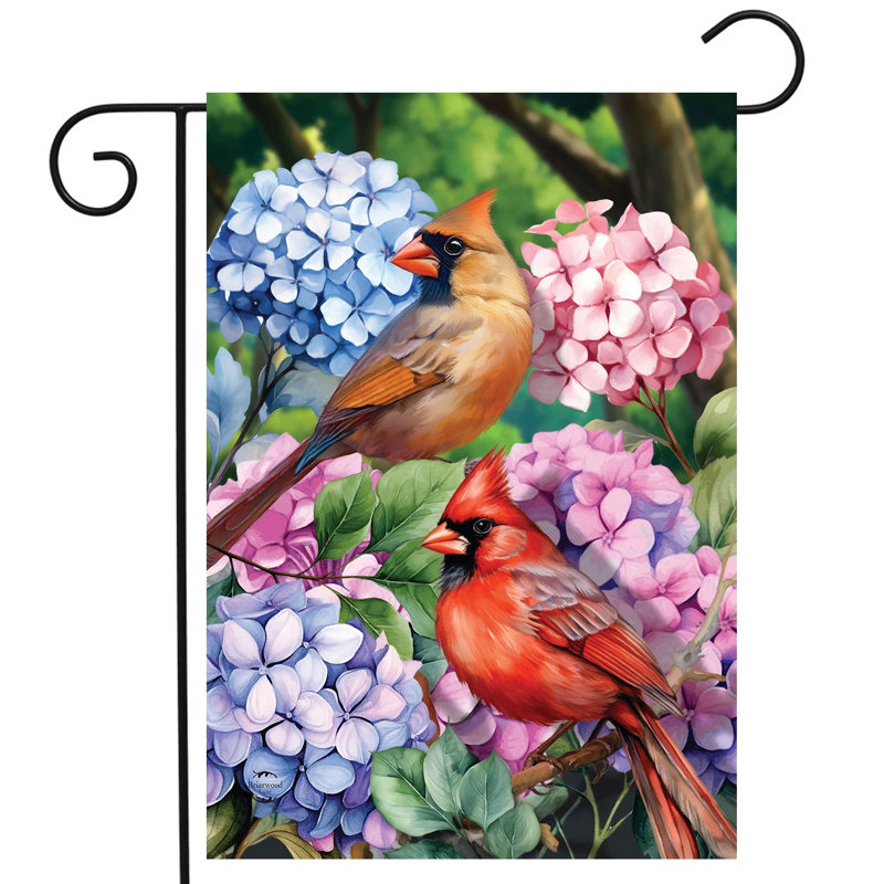 Perched Cardinals Garden Flag