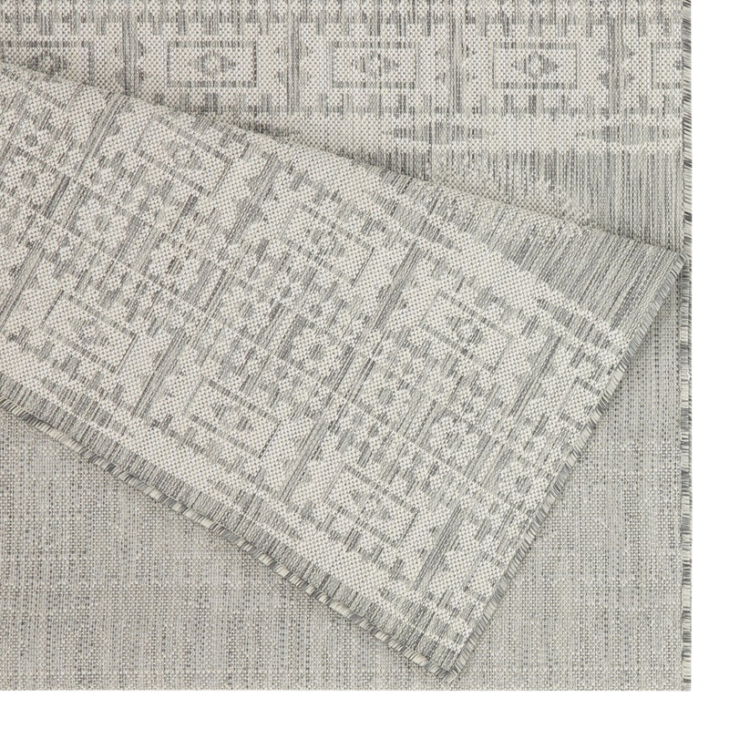 Gchar2024 Silver 5Ft. 3In. X 7Ft. Area Rug - Sunshine Indoor/Outdoor. Stain Polypropylene. And Stylish. & Pet . Easy To Maintain. Made In Turkey. Flatweave Collection Indoor/Outdoor Polypropylene , .