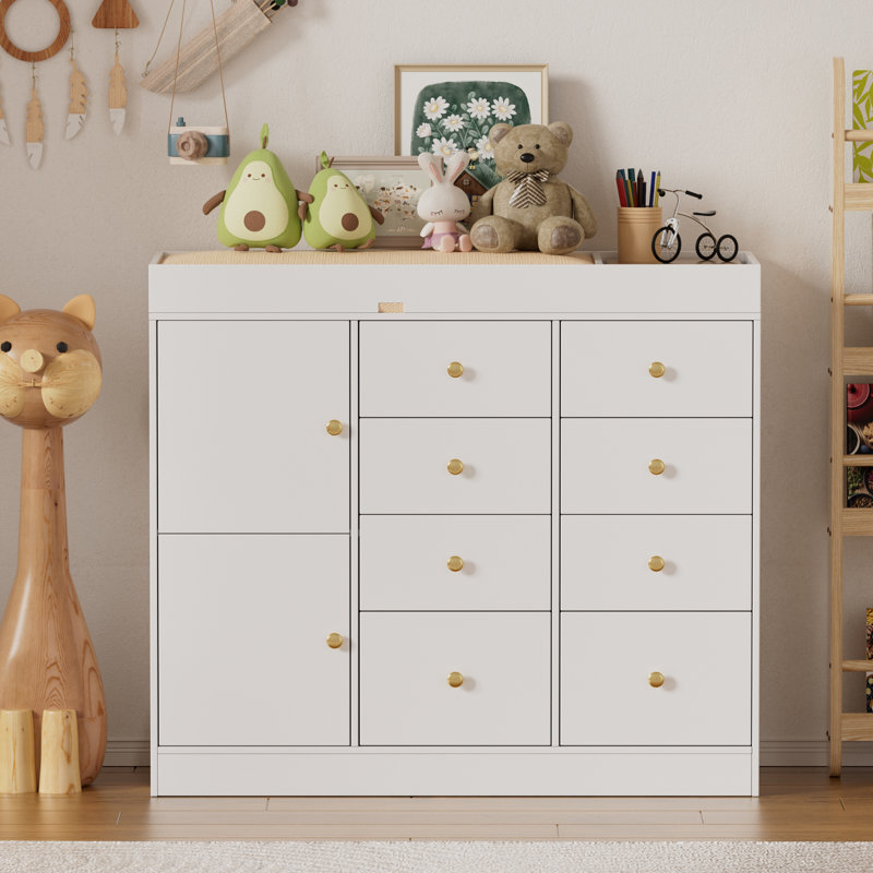 Casanookk Changing Table Dresser With Drawers,modern Baby Dresser With Changing Table Top For Nursery,diaper Changing Station Organizer For Infants Newborn,white | Wayfair Casanookk Changing Table Dresser With Drawers,modern Baby Dresser With Changing Table Top For Nursery,diaper Changing Station Organizer For Infants Newborn,white | Wayfair