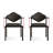Black Solid back side Chair(Set of 2)