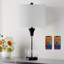 Lampe de table moderne en métal et verre 26 "avec ports USB (noir) - MCM Funky Modern-209474980