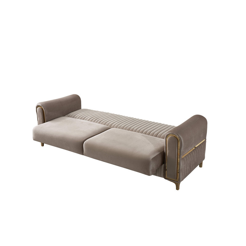 Canapé-lit en tissu de velours Melody, H 32 po x l 88 po x P 33 po