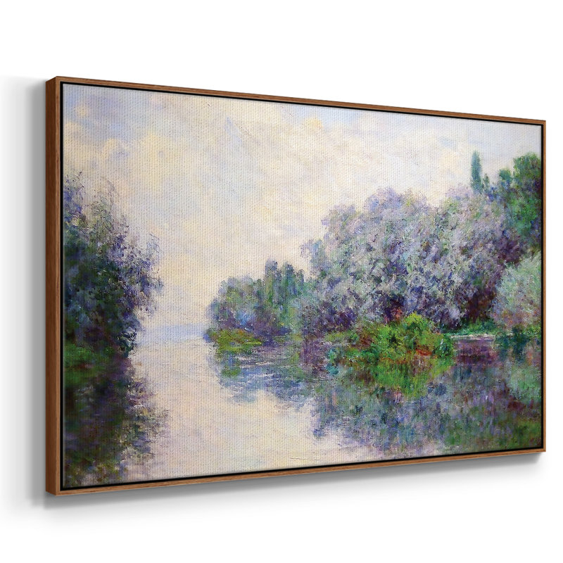 «La seine près de Giverny 02, 1885», reproduction d'art sur toile, H 25 po x l 37 po x P 2 po, Noyer