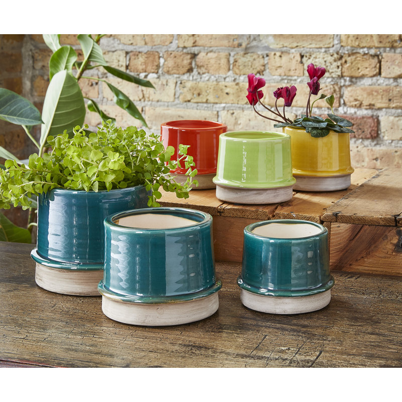 Petit pot à fleurs Radius, H 5,5 po x l 6 po x P 6 po, Vert