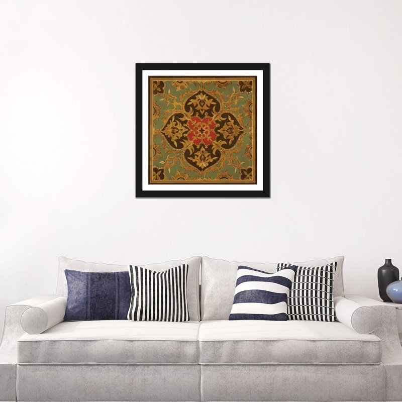 « royal médaillon », impression sur toile, H 18 po x l 18 po x P 1,5 po, Toile avec cadre noir