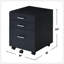 Armoire rectangulaire mobile avec 3 tiroirs, noir et chrome