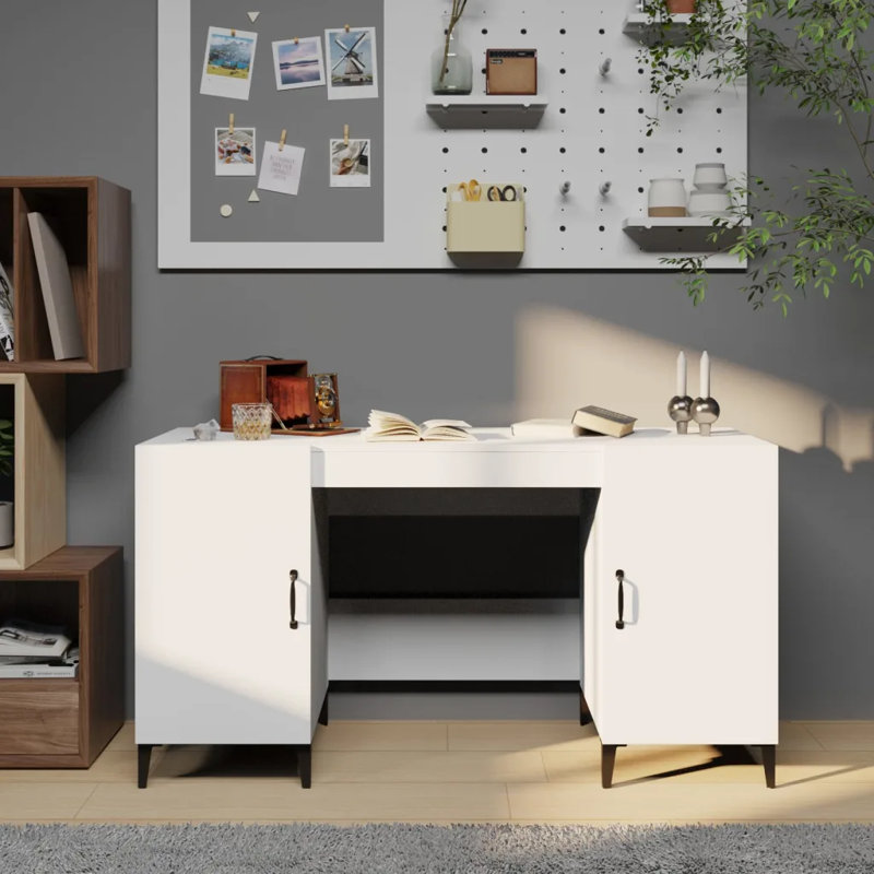 Korhan Computer Desk, White