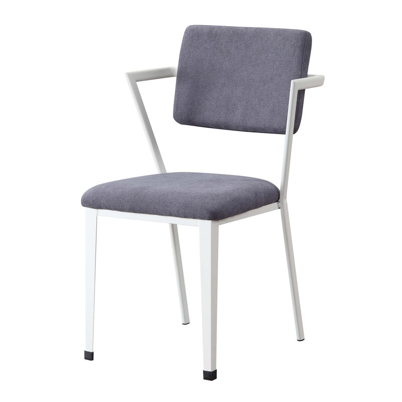 Chaise de bureau rembourrée à dossier ouvert, Blanc