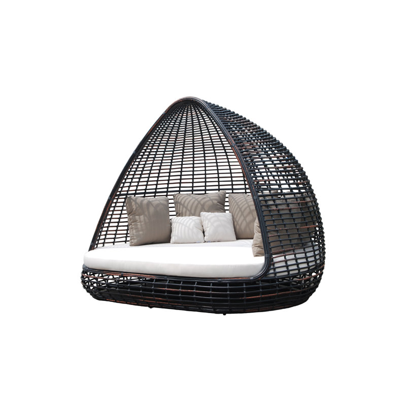 Outdoor - Seat Patio Daybed, Black Mushroom, Canvas Aruba Sunbrella® Canvas