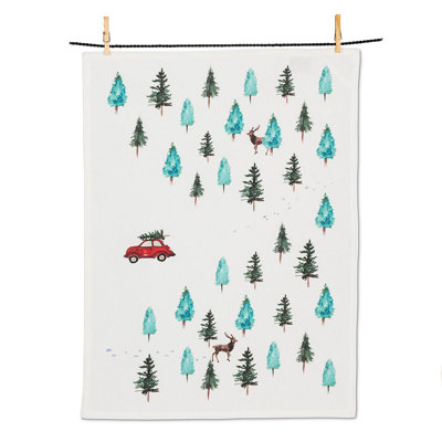 Torchon Arbres et voiture