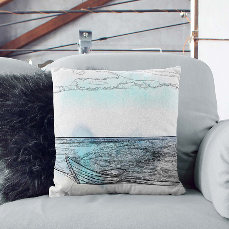 Square Throw Cushion, 40cm H x 40cm W x 15cm D, Stone