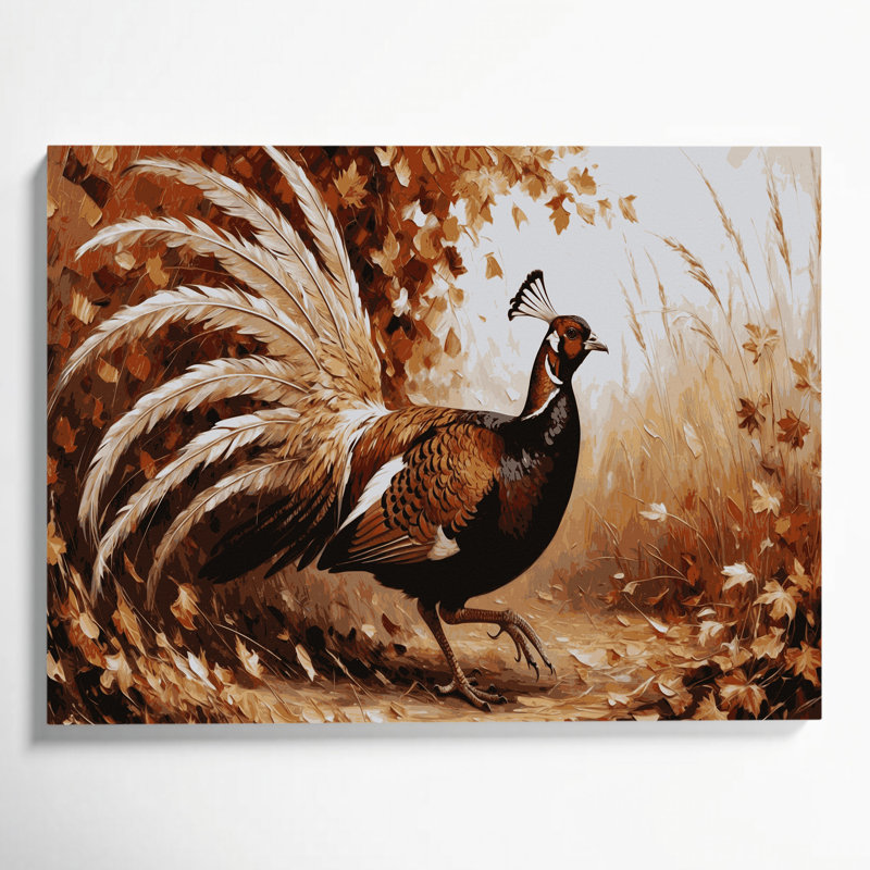 Oiseaux, art mural sur toile beige, H 12 po x l 18 po