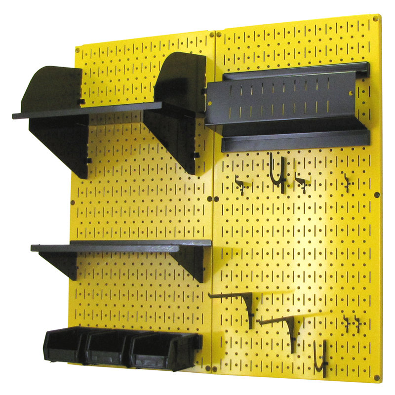 Hobby Craft Pegboard Organizer Storage Kit, Yellow and Black