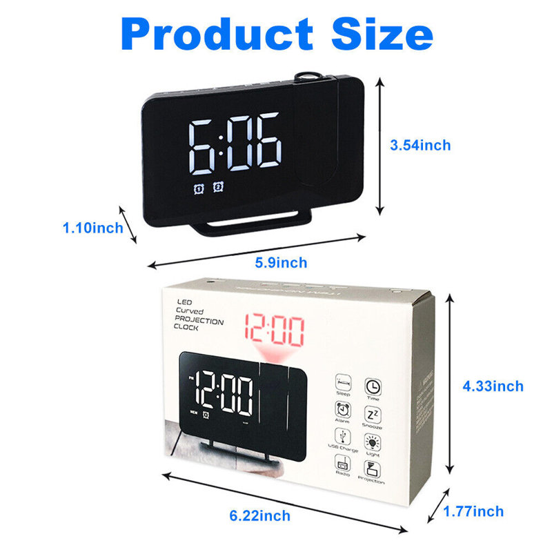 Electric Tabletop Clock in Black