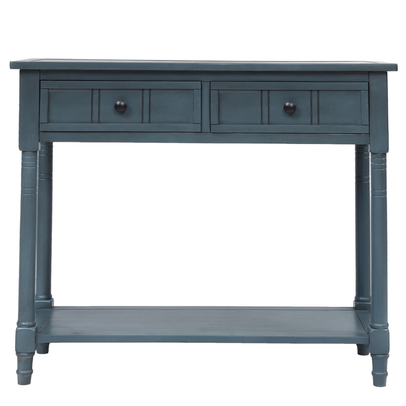 Console Daisy Series avec deux tiroirs et une tablette inférieure, H 30,25 po x l 35,43 po x P 13,8 po, Marine
