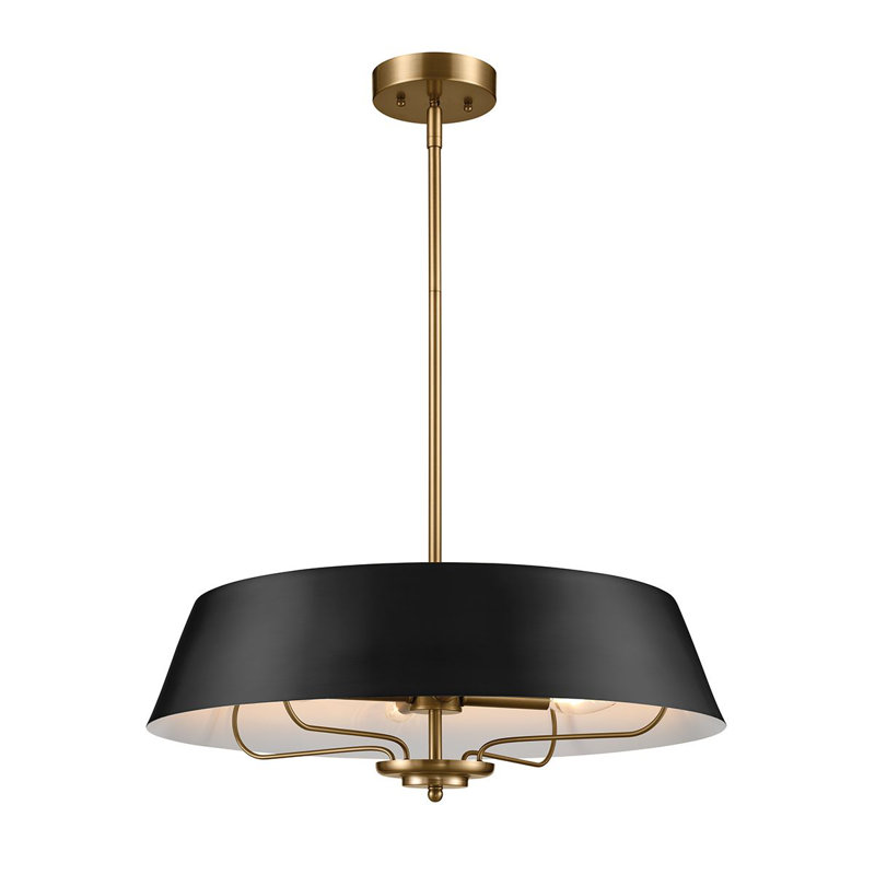 Atifa 3 - Light Simple Pendant, 21" H x 55.9" D, Black