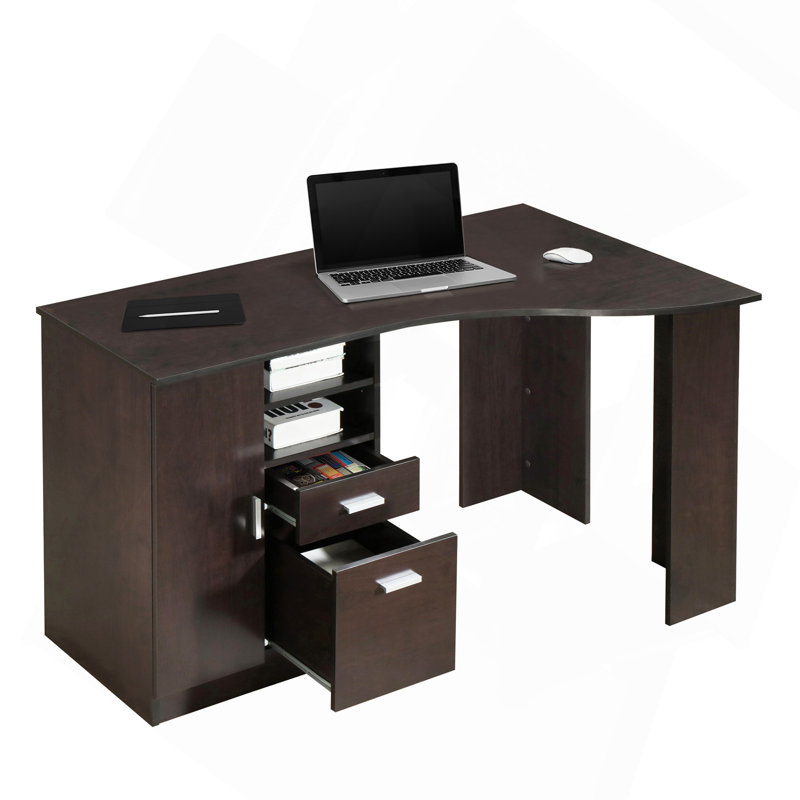 Bureau classique avec rangement, espresso