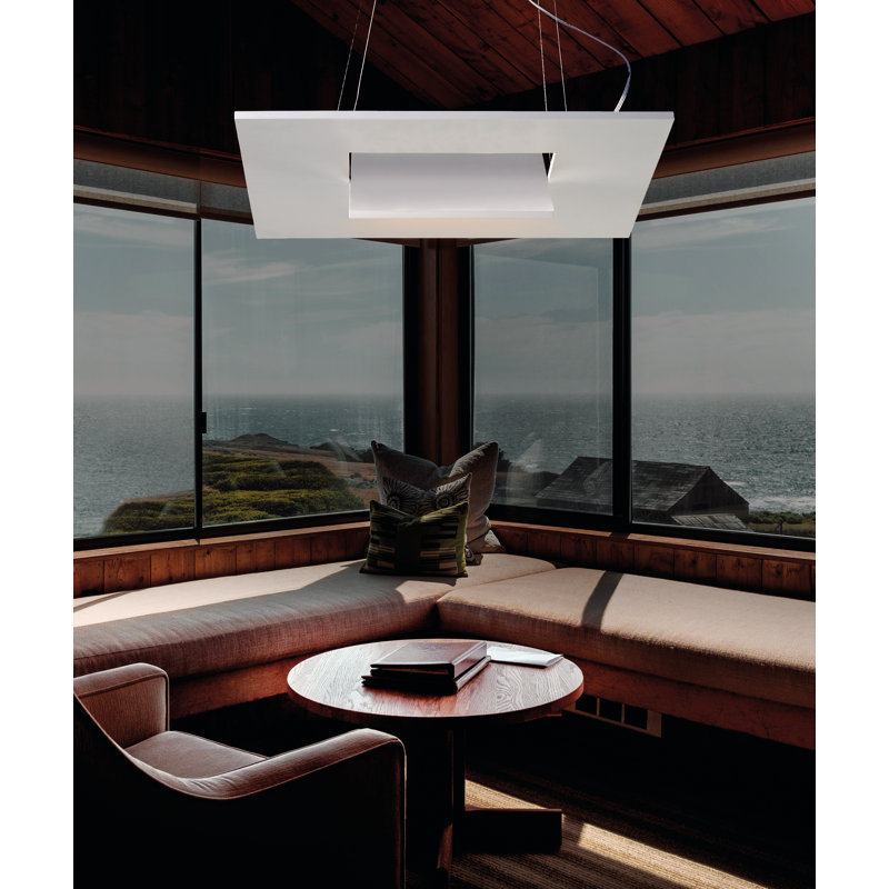 8 - Light LED Square/Rectangle Pendant, White