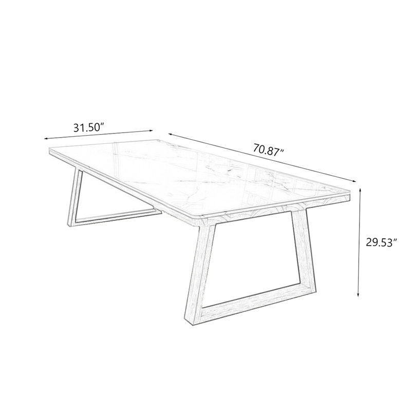 Blanc + bureau Burwood, H 29,53 po x l 70,87 po x P 31,5 po