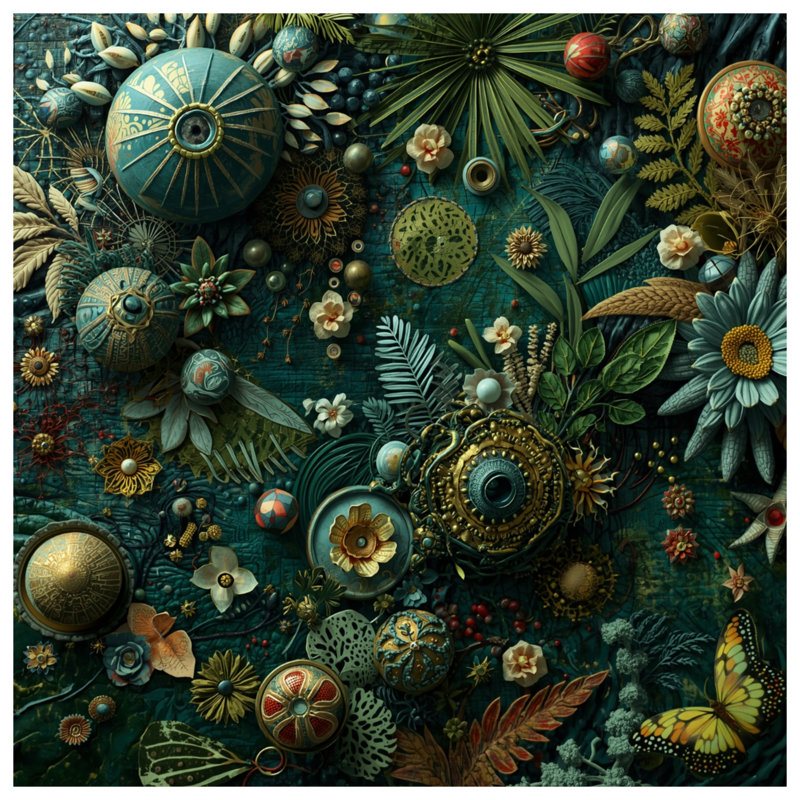 Tapisserie murale complexe botanique complexe - Botanicals Wall Decor, H 68 po x l 80 po avec 4 œillets