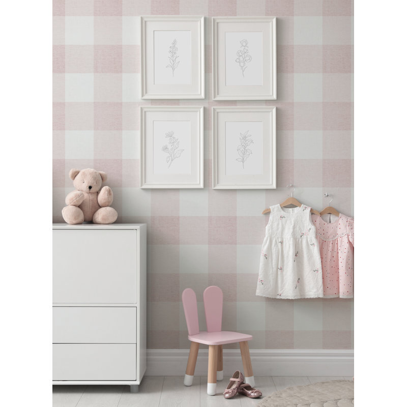Panneau de papier peint Markaylah, L 2 pi x H 18 pi, Rose