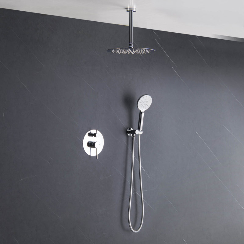 Dual Function Complete Shower System with Rough in-Valve, Chrome