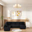 Canapé modulaire polyvalent en velours côtelé avec repose-pieds mobile, poches de rangement latérales intégrées, coussins décoratifs assortis, assemblage facile - configuration en L ou en U flexible-1656322052
