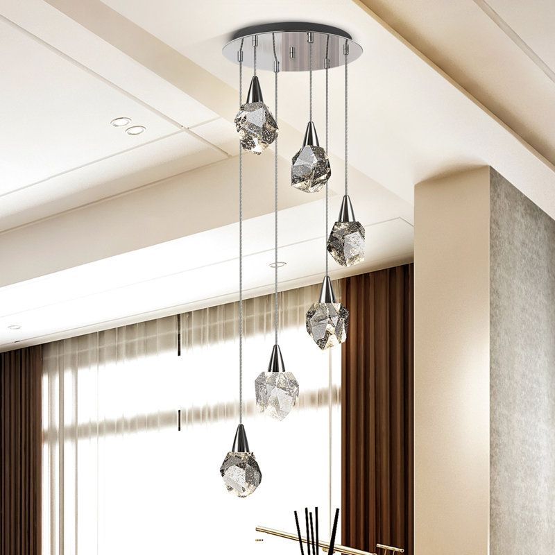 Dunecrest 6 - Light LED Pendant, Chrome