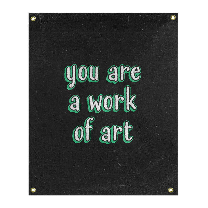 Tapisserie en polyester tableau noir quot, H 36 po x l 26 po, Vert