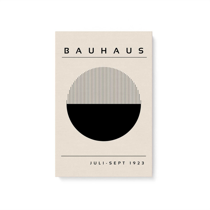 Impression éclipse de géométrie du Bauhaus, H 36 po x l 24 po x P 1,25 po, Toile tendue