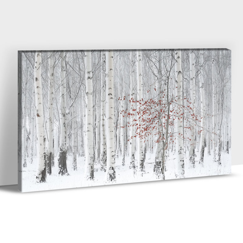 «Winter Forest Wall Art - Winter Scene, art mural sur toile, paysage de neige, décoration murale pour salon, Winter Wonderland, reproduction d'art sur toile encadrée, 12 po x 16 po