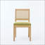 Ensemble de 2 chaises de salle à manger en rotin avec dossier en canne, structure en bois franc naturel et coussin à ressorts en S-129530327-129530329