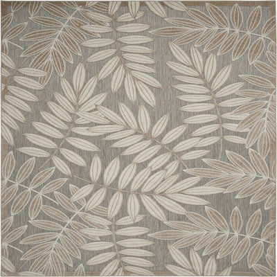 Arnhold Floral Indoor/Outdoor Area Rug in Tan/Cream/Grey