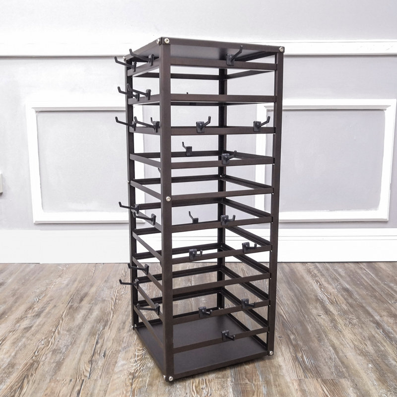 Rebrilliant® Metal Spinner Rack 80X4" Hooks Sock Display Earring Card Stand Retail Countertop 11453-BROWN+80X11666-BLACK
